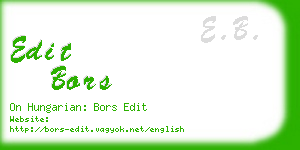 edit bors business card